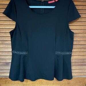 Elle Elegant Black Blouse with Beaded Accents